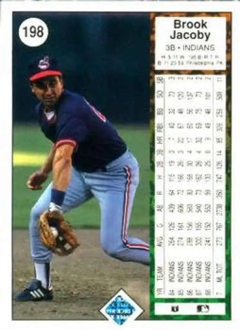1989 Upper Deck #198 Brook Jacoby NM-MT Cleveland Indians Baseball Card - Baseball Card Single