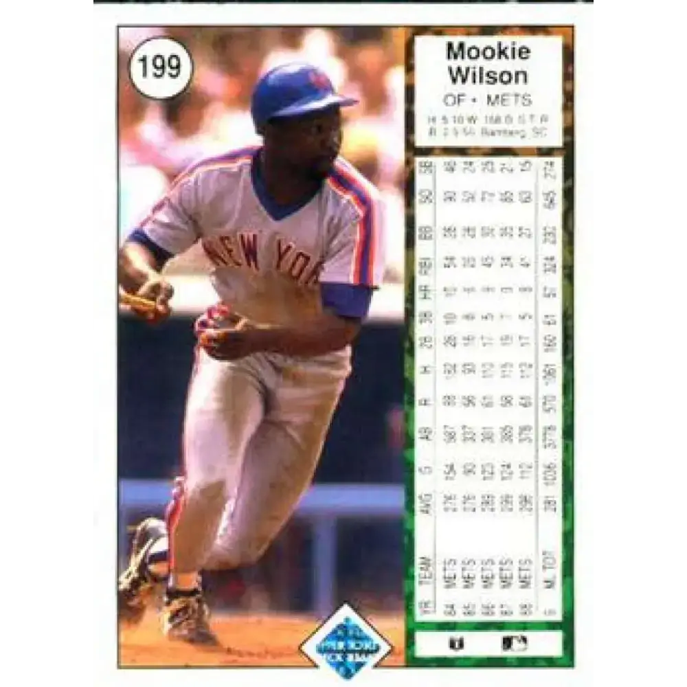 1989 Upper Deck #199 Mookie Wilson NM-MT New York Mets Baseball Card - Baseball Card Single