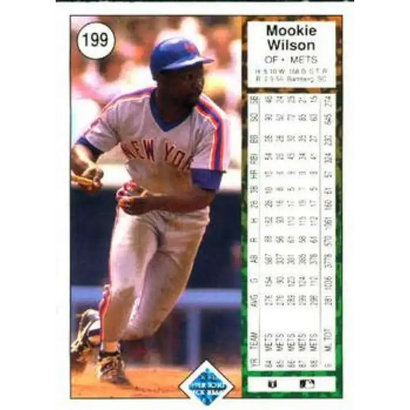 1989 Upper Deck #199 Mookie Wilson NM-MT New York Mets Baseball Card - Baseball Card Single