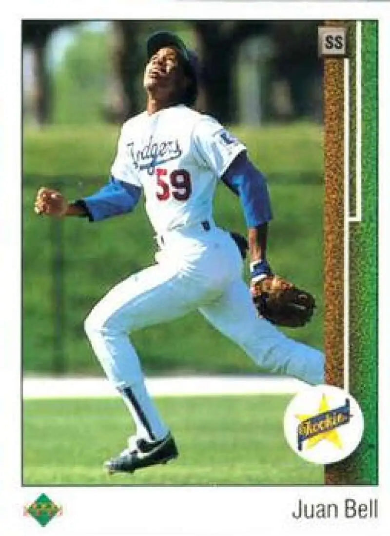 1989 Upper Deck #20 Juan Bell NM-MT RC Rookie Los Angeles Dodgers Baseball Card - Baseball Card Single