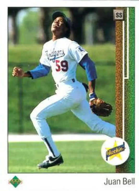 1989 Upper Deck #20 Juan Bell NM-MT RC Rookie Los Angeles Dodgers Baseball Card - Baseball Card Single