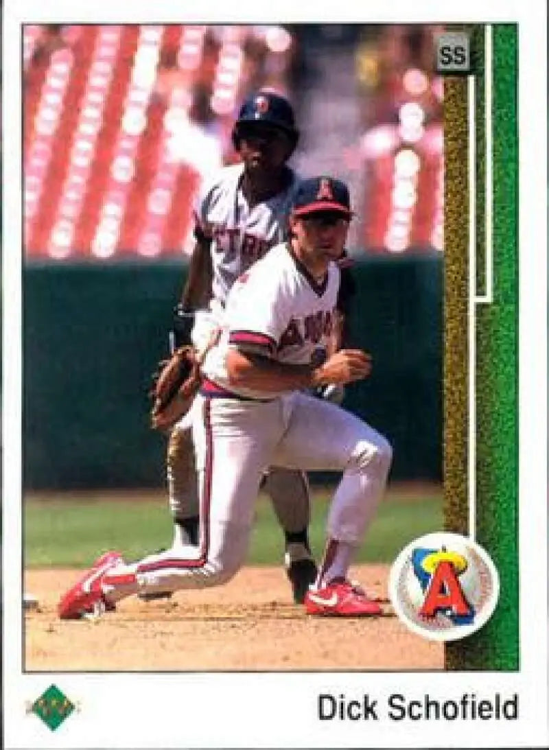 1989 Upper Deck #201 Dick Schofield NM-MT California Angels Baseball Card - Baseball Card Single