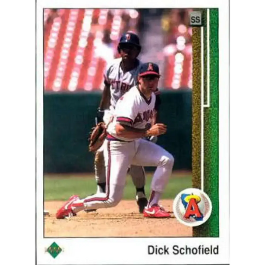 1989 Upper Deck #201 Dick Schofield NM-MT California Angels Baseball Card - Baseball Card Single