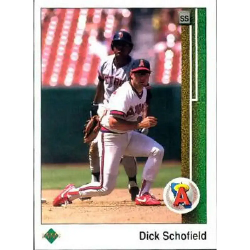 1989 Upper Deck #201 Dick Schofield NM-MT California Angels Baseball Card - Baseball Card Single