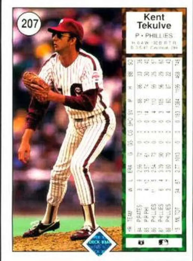 1989 Upper Deck #207 Kent Tekulve NM-MT Philadelphia Phillies Baseball Card - Baseball Card Single