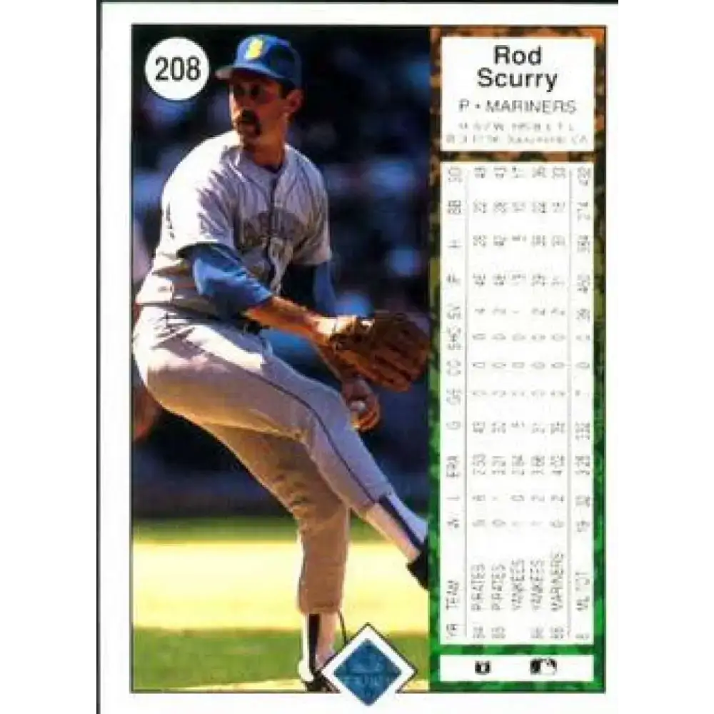 1989 Upper Deck #208 Rod Scurry NM-MT Seattle Mariners Baseball Card - Baseball Card Single