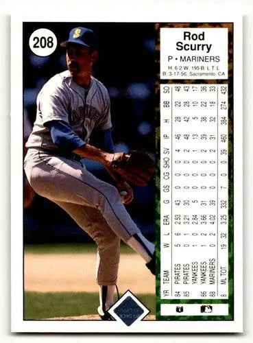Original gloss 1989 Upper Deck Rod Scurry Seattle Mariners baseball card