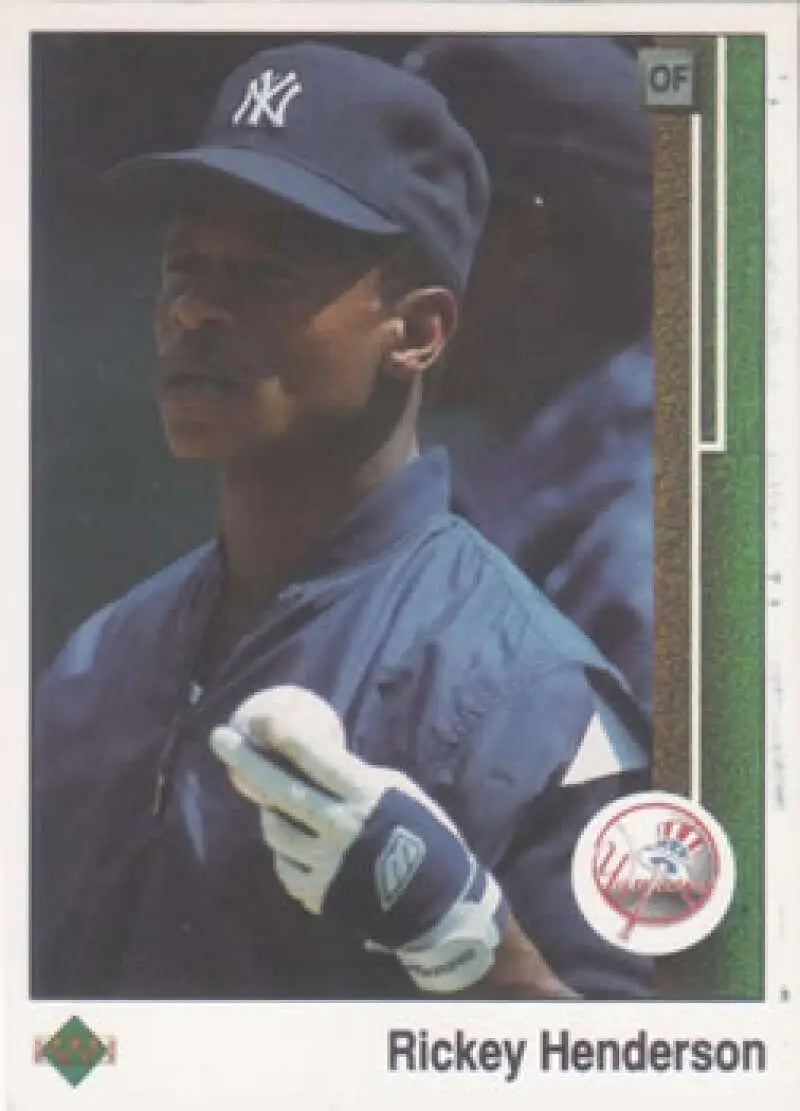1989 Upper Deck #210 Rickey Henderson NM-MT New York Yankees Baseball Card - Baseball Card Single