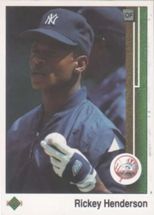 1989 Upper Deck #210 Rickey Henderson NM-MT New York Yankees Baseball Card - Baseball Card Single