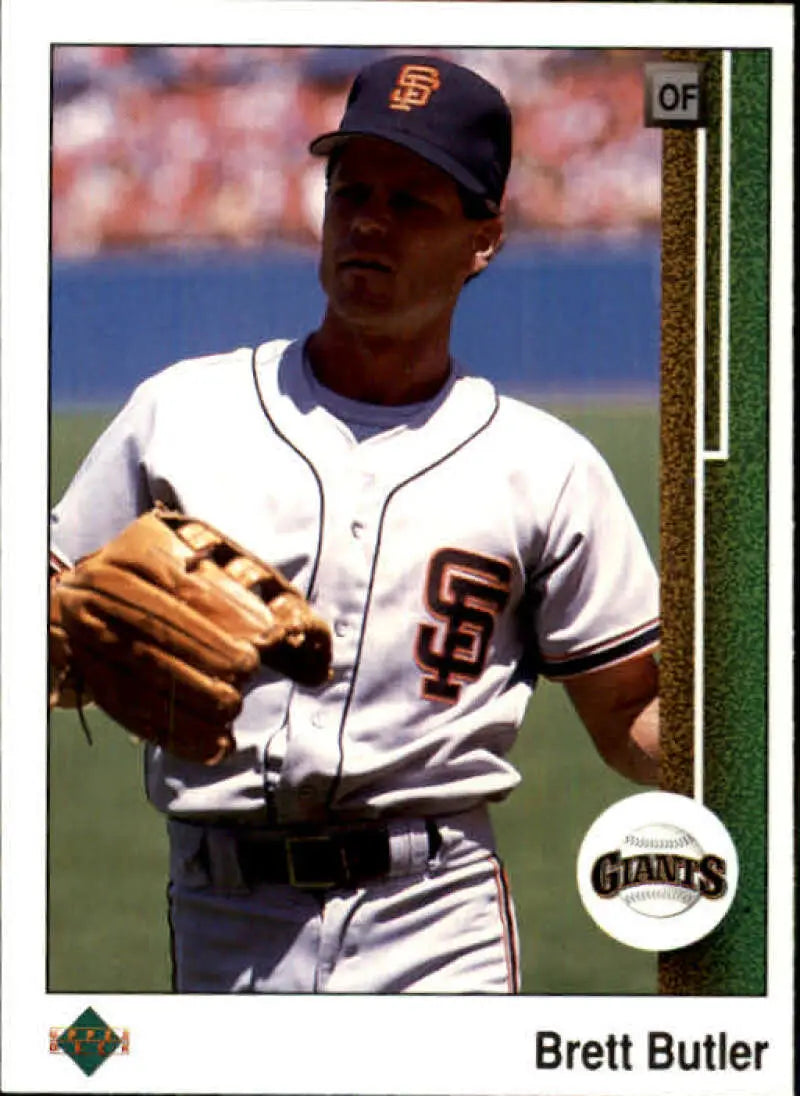 1989 Upper Deck #218 Brett Butler NM-MT San Francisco Giants Baseball Card - Baseball Card Single
