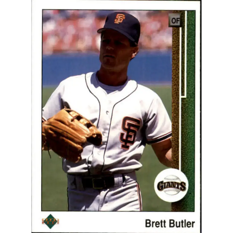 1989 Upper Deck #218 Brett Butler NM-MT San Francisco Giants Baseball Card - Baseball Card Single