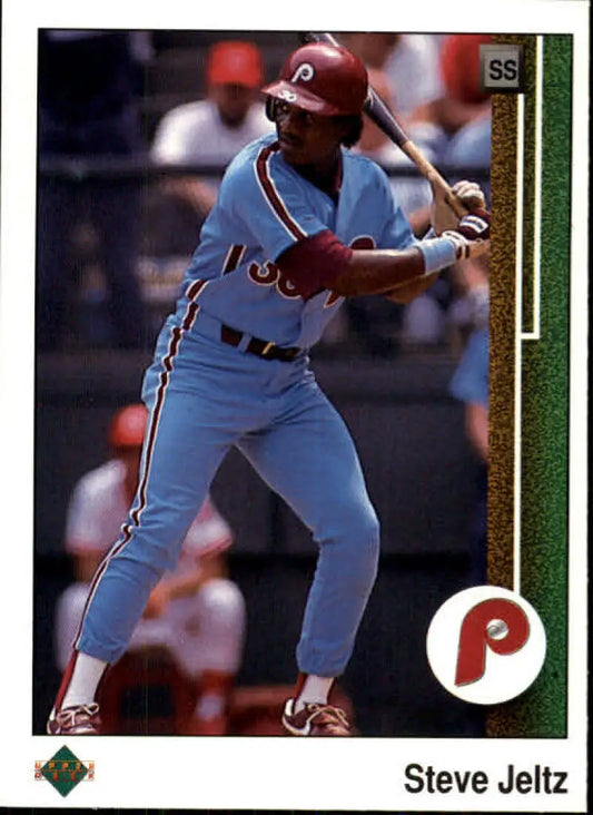 1989 Upper Deck #219 Steve Jeltz NM-MT Philadelphia Phillies Baseball Card - Baseball Card Single
