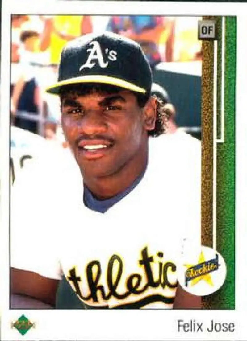 1989 Upper Deck #22 Felix Jose NM-MT RC Rookie Oakland Athletics Baseball Card - Baseball Card Single