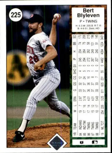 1989 Upper Deck #225 Bert Blyleven NM-MT Twins - Baseball Card Single