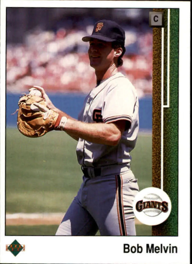 1989 Upper Deck #227 Bob Melvin NM-MT San Francisco Giants Baseball Card - Baseball Card Single