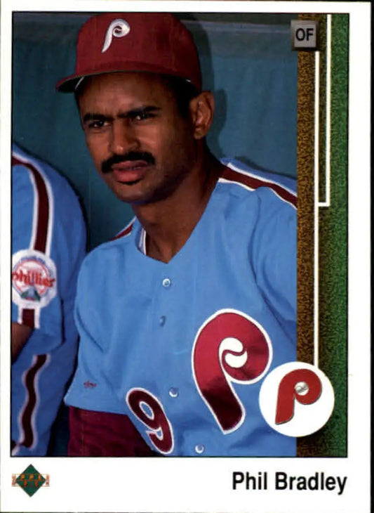 1989 Upper Deck #229 Phil Bradley NM-MT Philadelphia Phillies Baseball Card - Baseball Card Single
