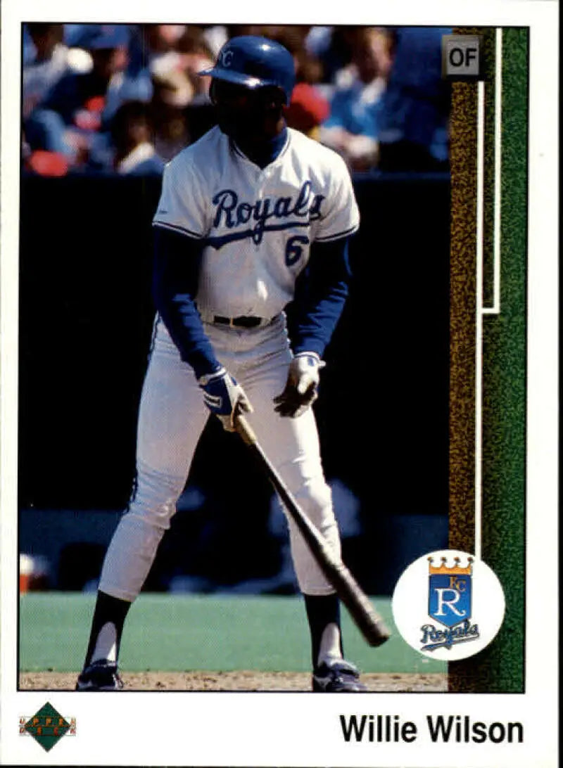 1989 Upper Deck #244 Willie Wilson NM-MT Kansas City Royals Baseball Card - Baseball Card Single