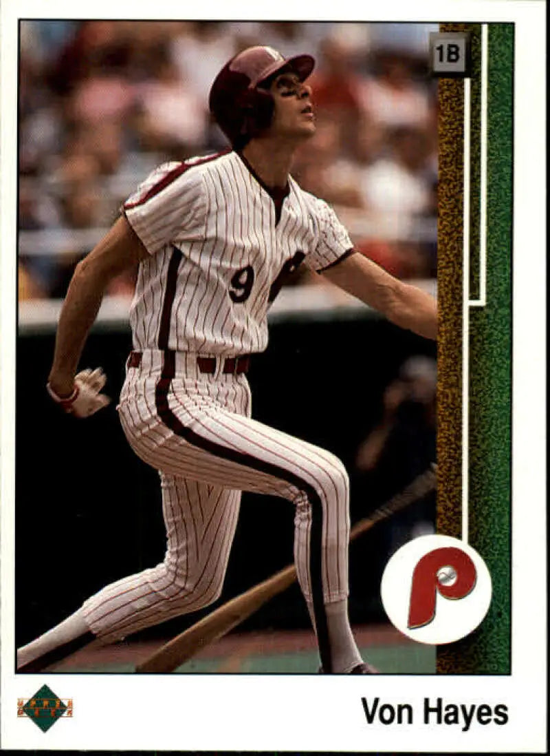 1989 Upper Deck #246 Von Hayes NM-MT Philadelphia Phillies Baseball Card - Baseball Card Single