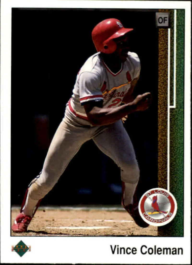 1989 Upper Deck #253 Vince Coleman NM-MT St. Louis Cardinals Baseball Card - Baseball Card Single