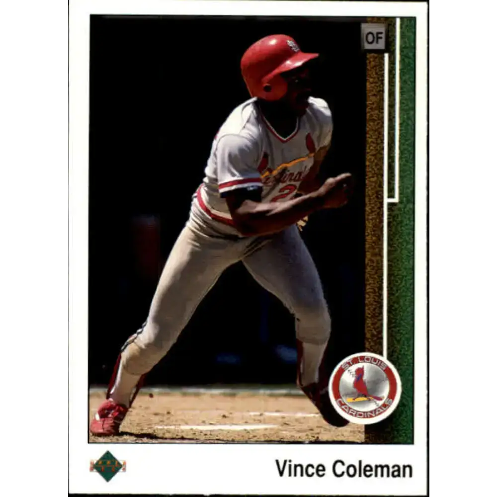 1989 Upper Deck #253 Vince Coleman NM-MT St. Louis Cardinals Baseball Card - Baseball Card Single