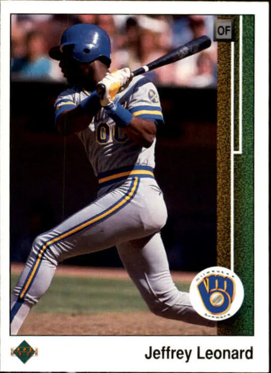 1989 Upper Deck #263 Jeffrey Leonard NM-MT Milwaukee Brewers Baseball Card - Baseball Card Single