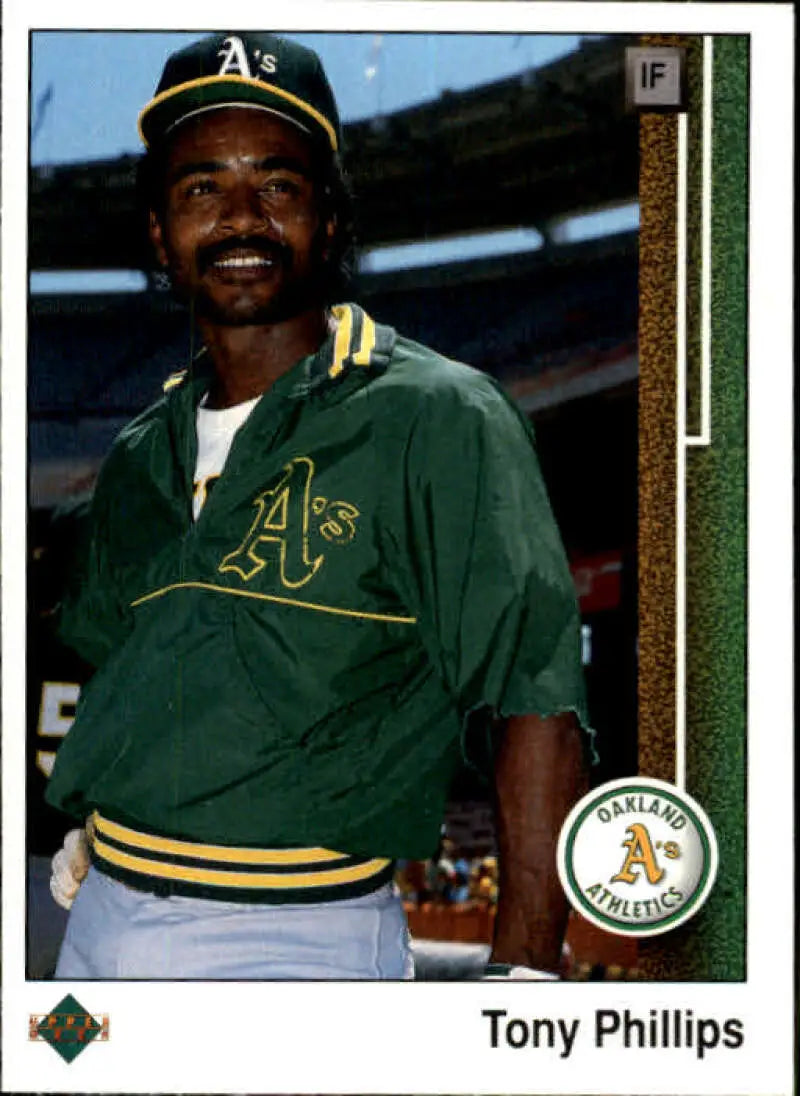 1989 Upper Deck #267 Tony Phillips NM-MT Oakland Athletics Baseball Card - Baseball Card Single