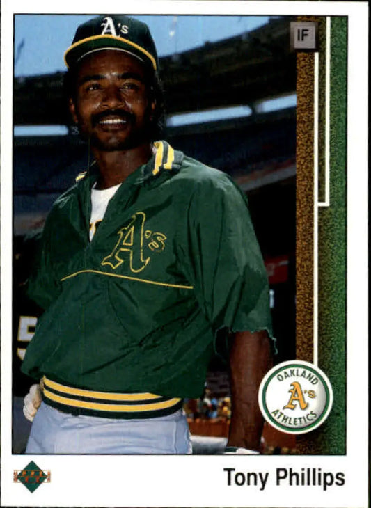 1989 Upper Deck #267 Tony Phillips NM-MT Oakland Athletics Baseball Card - Baseball Card Single