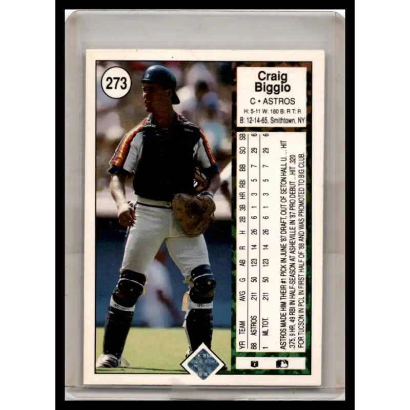 1989 Upper Deck #273 Craig Biggio NM-MT Baseball Card - Baseball Card Single