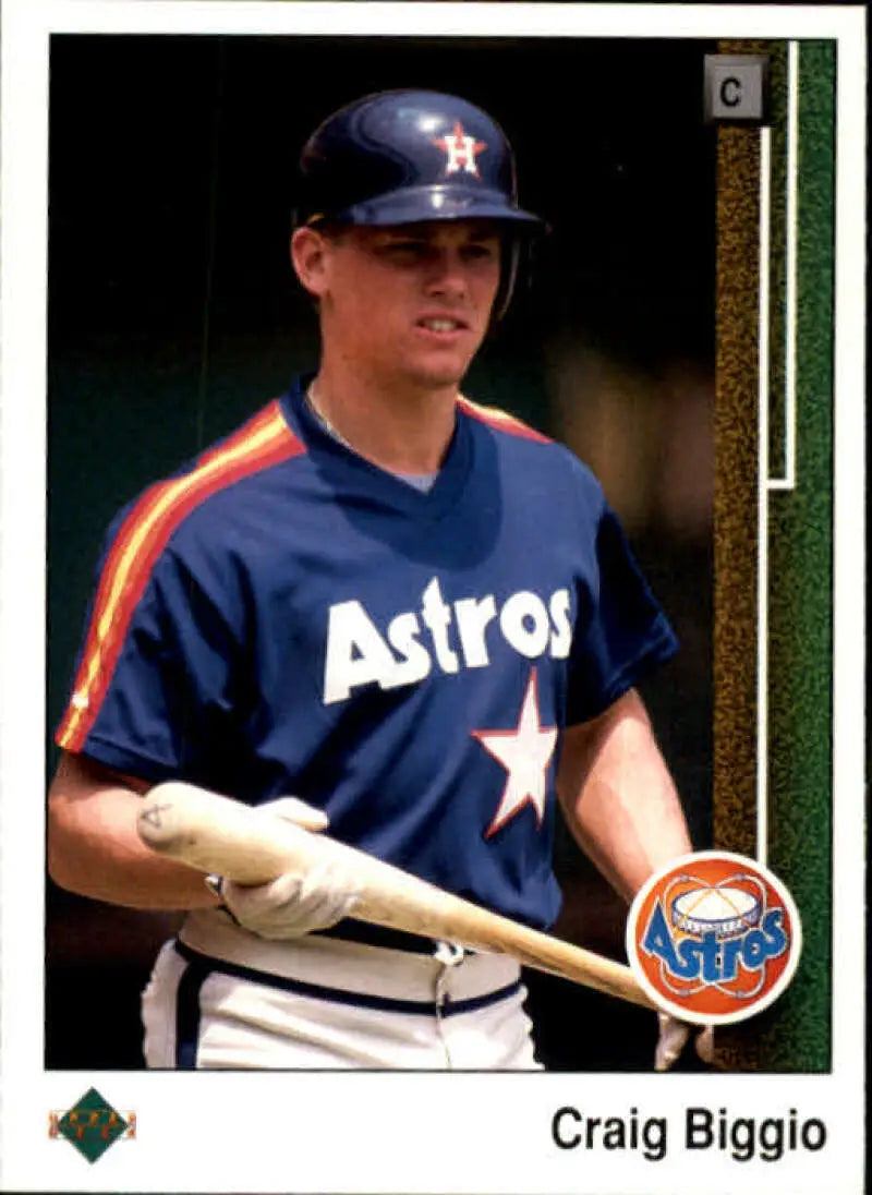 1989 Upper Deck #273 Craig Biggio NM-MT RC Rookie Houston Astros Baseball Card - Baseball Card Single