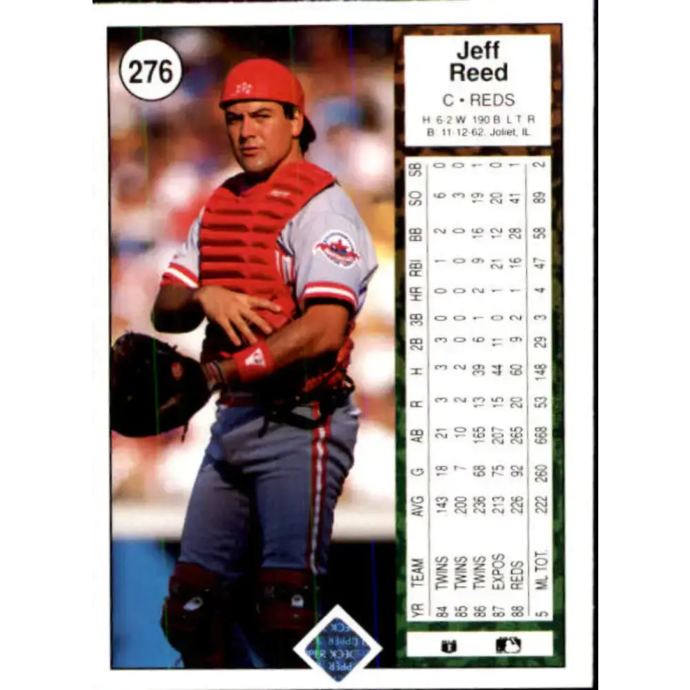 1989 Upper Deck #276 Jeff Reed NM-MT Cincinnati Reds Baseball Card - Baseball Card Single