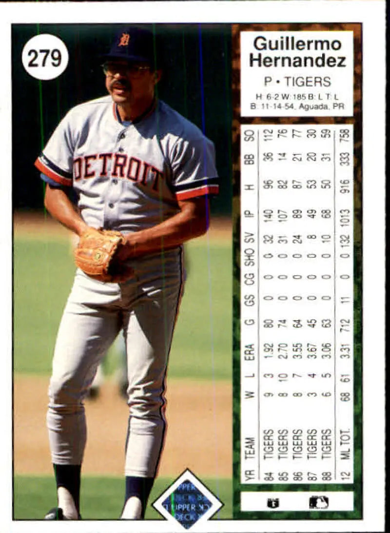 1989 Upper Deck #279 Guillermo Hernandez NM-MT Detroit Tigers Baseball Card - Baseball Card Single