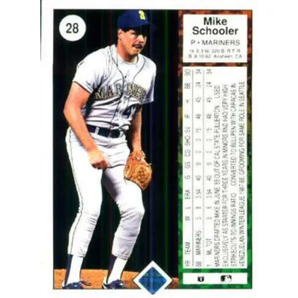 1989 Upper Deck #28 Mike Schooler NM-MT Seattle Mariners Baseball Card - Baseball Card Single
