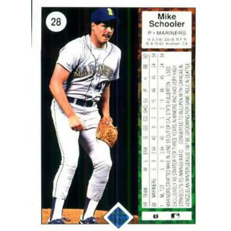 1989 Upper Deck #28 Mike Schooler NM-MT Seattle Mariners Baseball Card - Baseball Card Single