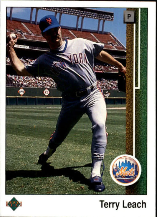 1989 Upper Deck #288 Terry Leach NM-MT New York Mets Baseball Card - Baseball Card Single