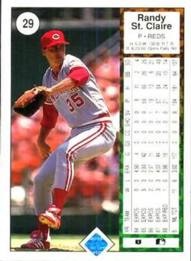 1989 Upper Deck #29 Randy St. Claire NM-MT Cincinnati Reds Baseball Card - Baseball Card Single