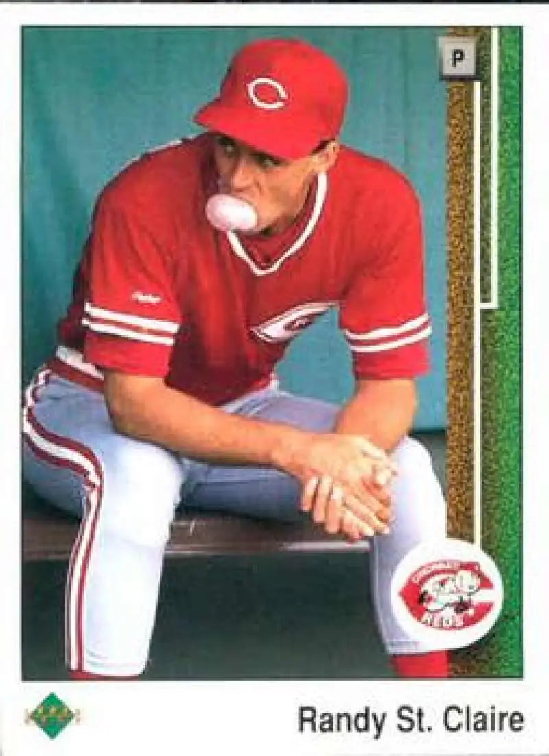 1989 Upper Deck #29 Randy St. Claire NM-MT Cincinnati Reds Baseball Card - Baseball Card Single