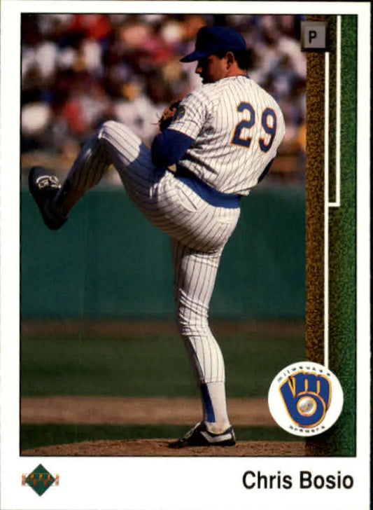 1989 Upper Deck #292 Chris Bosio NM-MT Milwaukee Brewers Baseball Card - Baseball Card Single