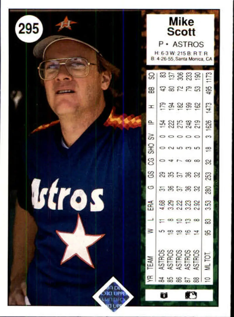 1989 Upper Deck #295 Mike Scott NM-MT Houston Astros Baseball Card - Baseball Card Single