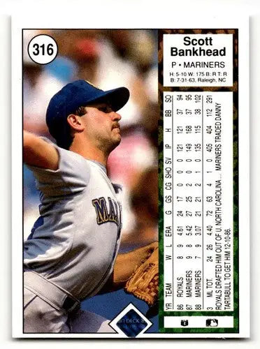 1989 Upper Deck #316 Scott Bankhead Seattle Mariners Baseball Cards ID:54118 - Baseball Card Single