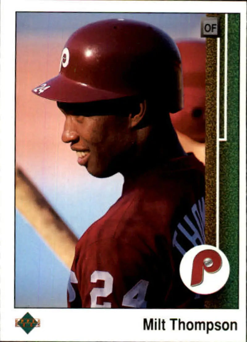 1989 Upper Deck #317 Milt Thompson NM-MT Philadelphia Phillies Baseball Card - Baseball Card Single