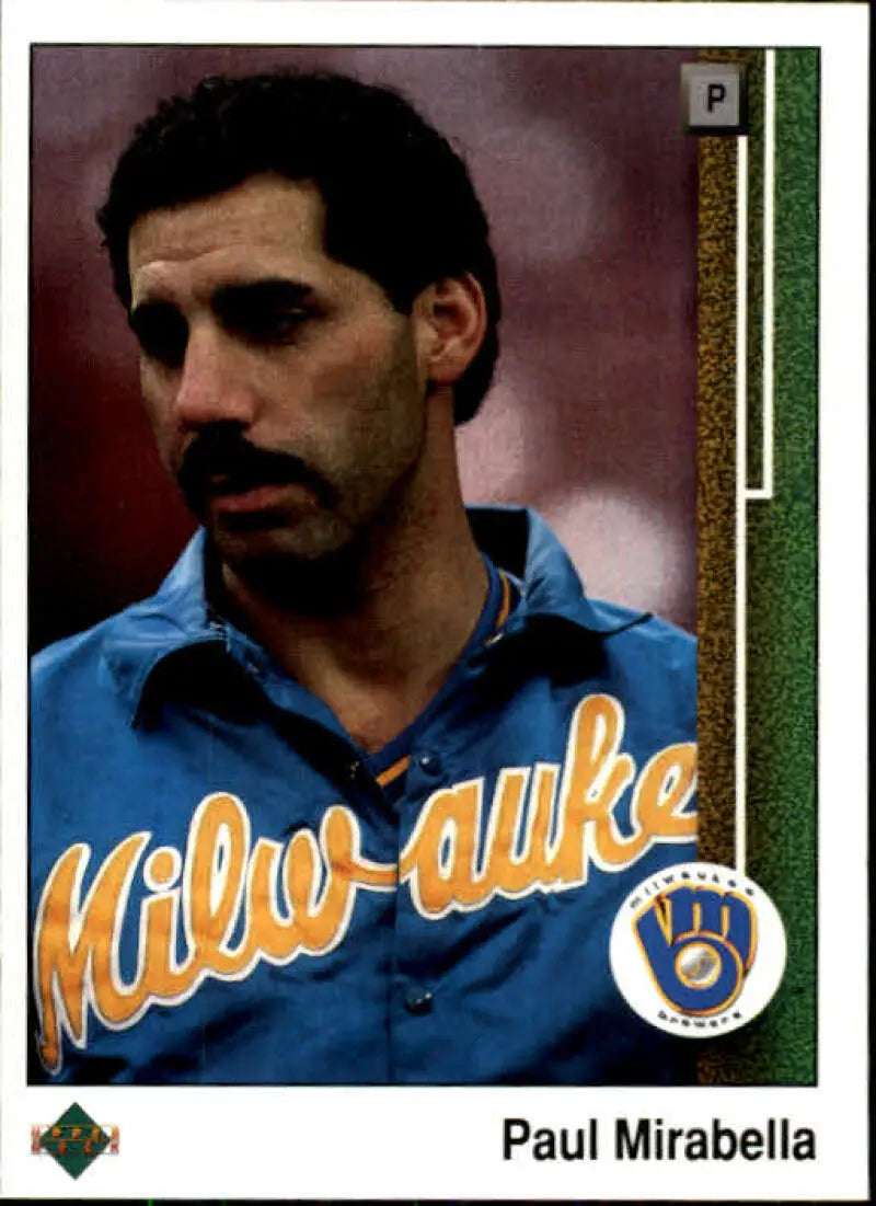 1989 Upper Deck #322 Paul Mirabella NM-MT Milwaukee Brewers Baseball Card - Baseball Card Single
