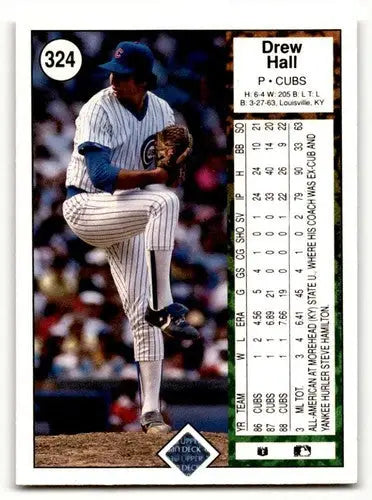 1989 Upper Deck #324 Drew Hall Chicago Cubs Baseball Cards EX/NM ID:54109 - Baseball Card Single