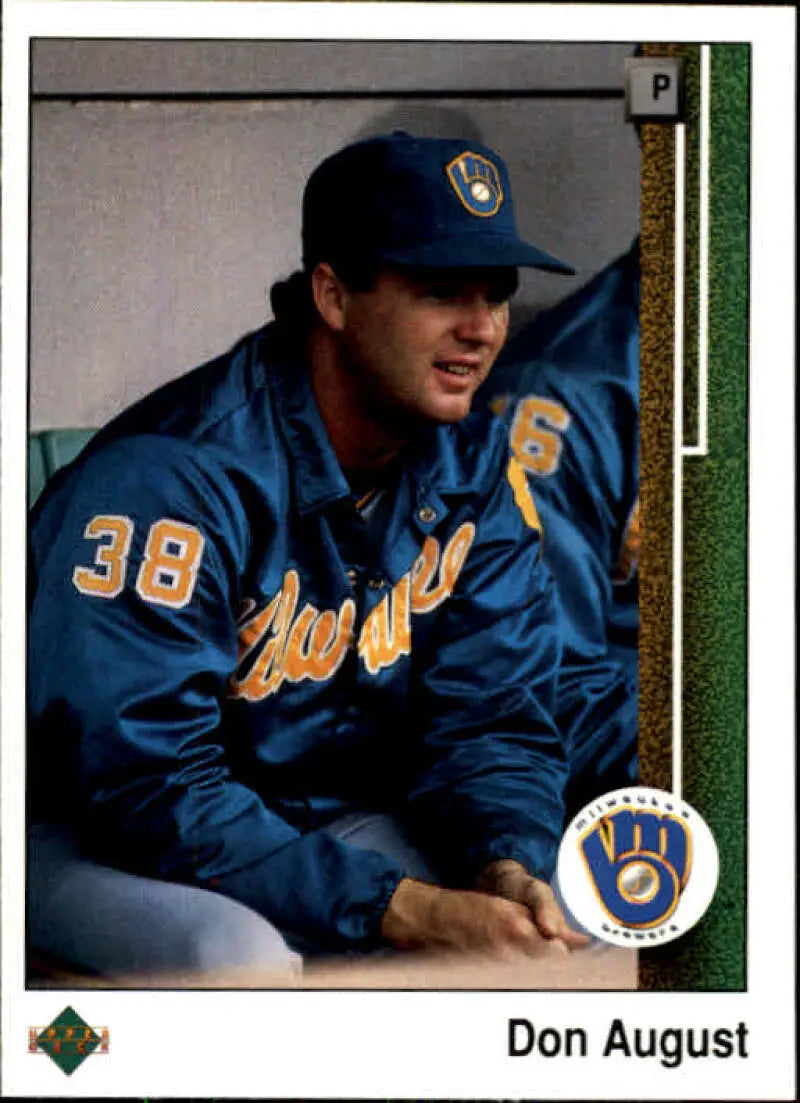 1989 Upper Deck #325 Don August NM-MT Milwaukee Brewers Baseball Card - Baseball Card Single