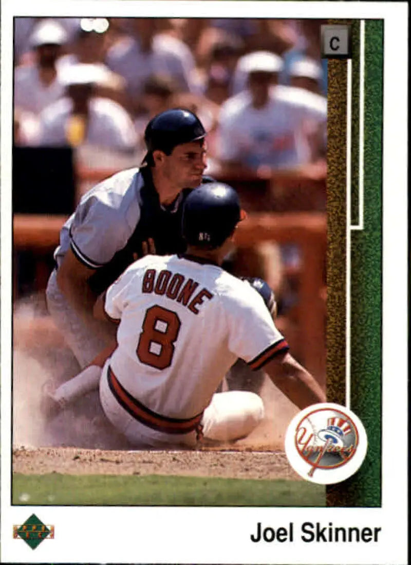 1989 Upper Deck #328 Joel Skinner NM-MT New York Yankees Baseball Card - Baseball Card Single