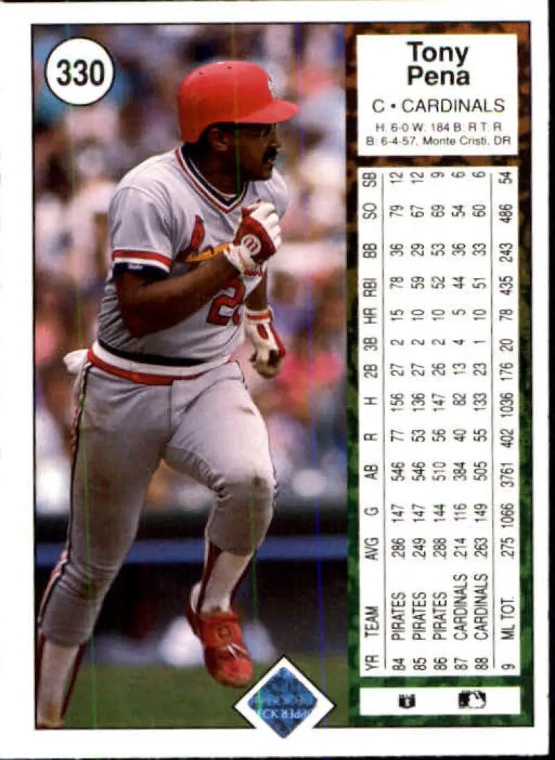 1989 Upper Deck #330 Tony Pena NM-MT St. Louis Cardinals Baseball Card - Baseball Card Single