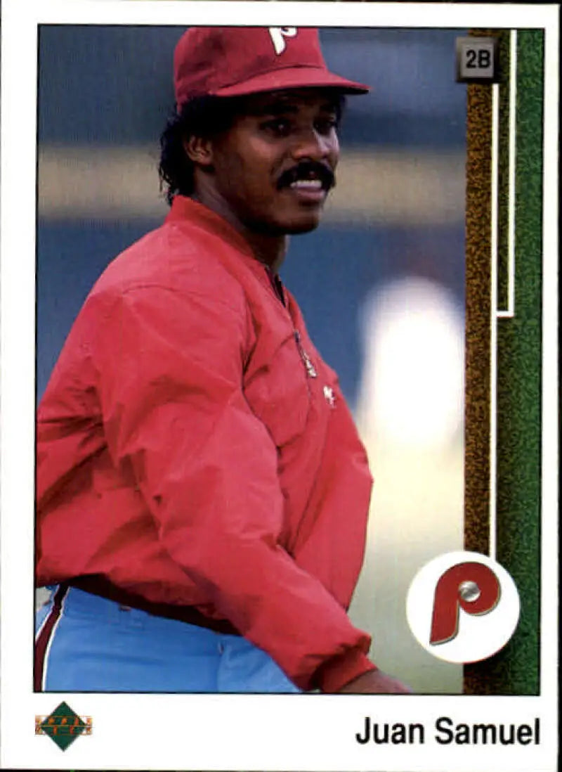 1989 Upper Deck #336 Juan Samuel NM-MT Philadelphia Phillies Baseball Card - Baseball Card Single