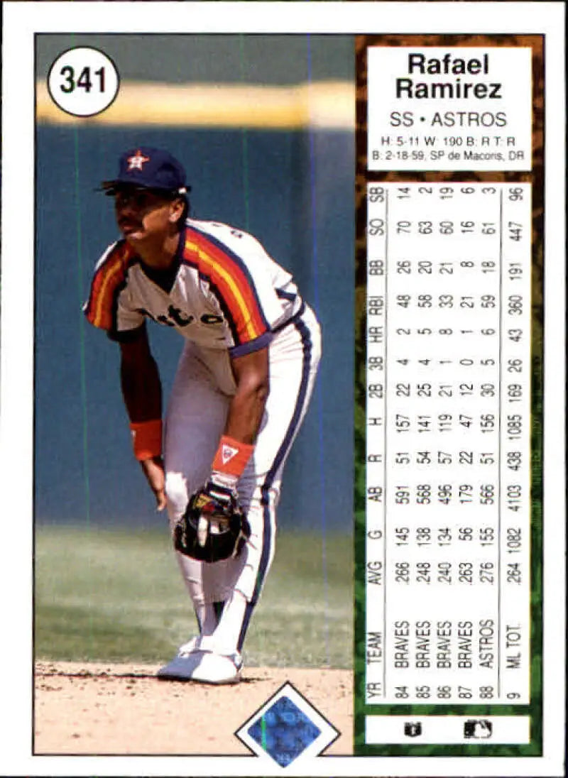1989 Upper Deck #341 Rafael Ramirez NM-MT Houston Astros Baseball Card - Baseball Card Single