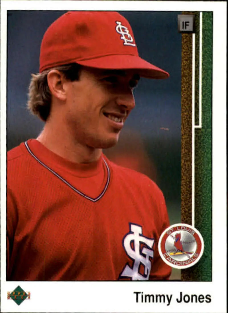 1989 Upper Deck #348 Tim Jones NM-MT RC Rookie St. Louis Cardinals Baseball Card - Baseball Card Single