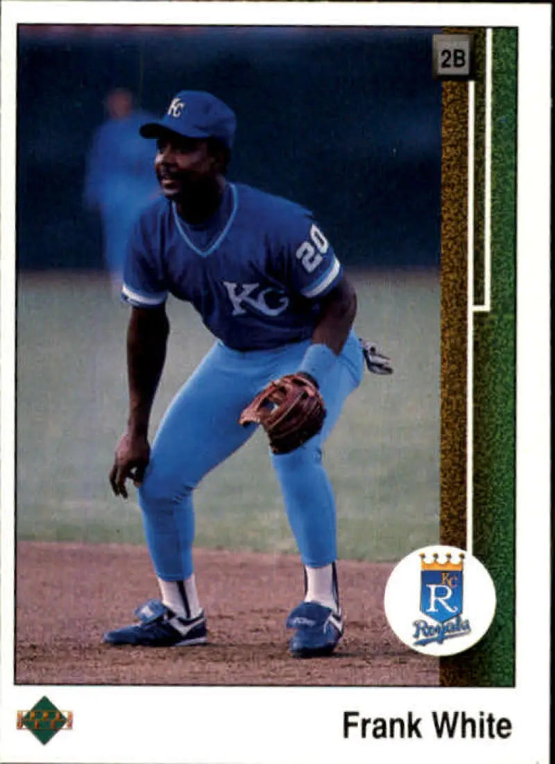 1989 Upper Deck #350 Frank White NM-MT Kansas City Royals Baseball Card - Baseball Card Single