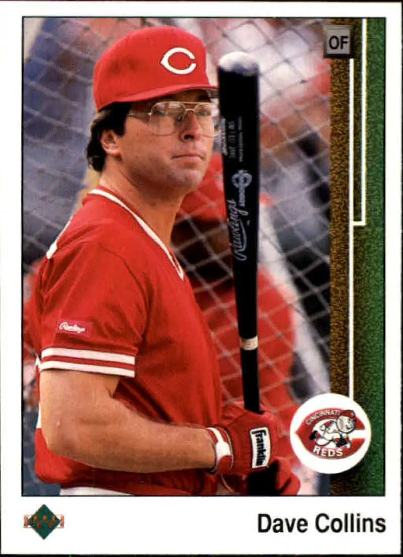 1989 Upper Deck #351 Dave Collins NM-MT Cincinnati Reds Baseball Card - Baseball Card Single